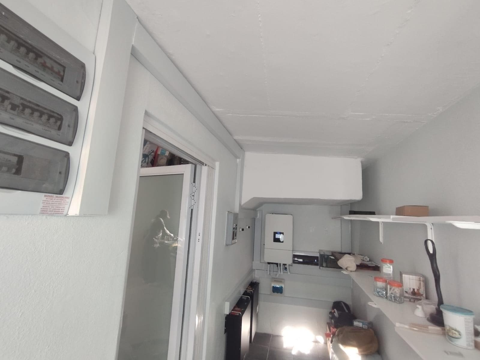 Battery storage bank installed as part of an off-grid solar system